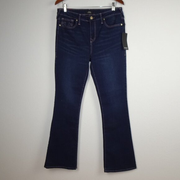 True Religion Becca Crystal Jeans Women's Size 31x33 Blue Denim Bootcut - Picture 3 of 10